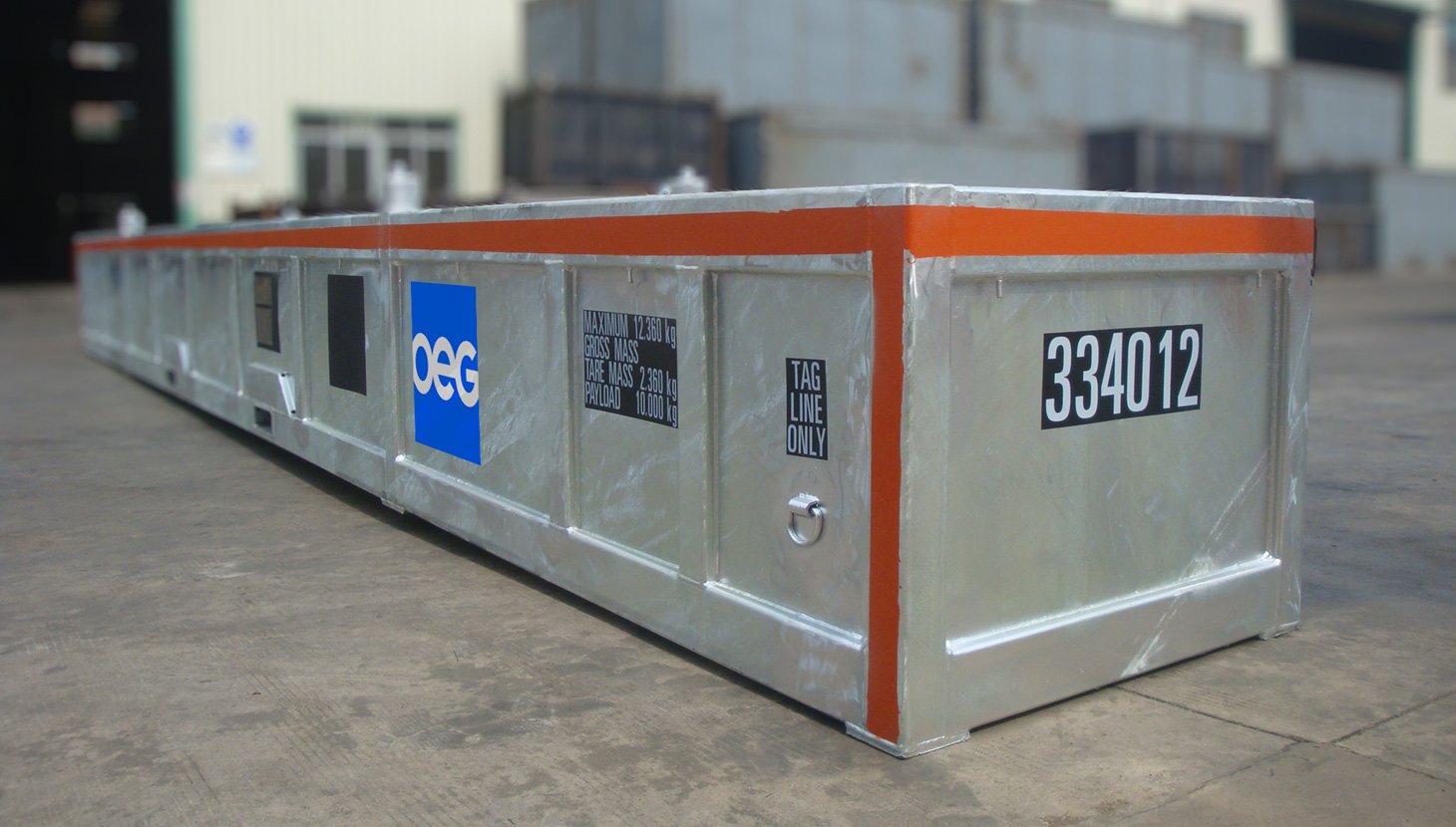 OEG cargo basket in workshop yard