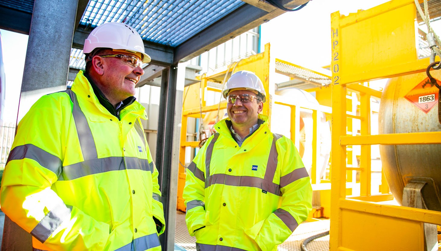 OEG chemical plant workers on site smiling