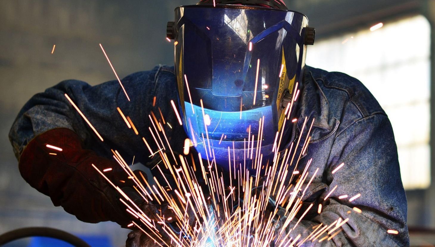 Welder working in a workshop