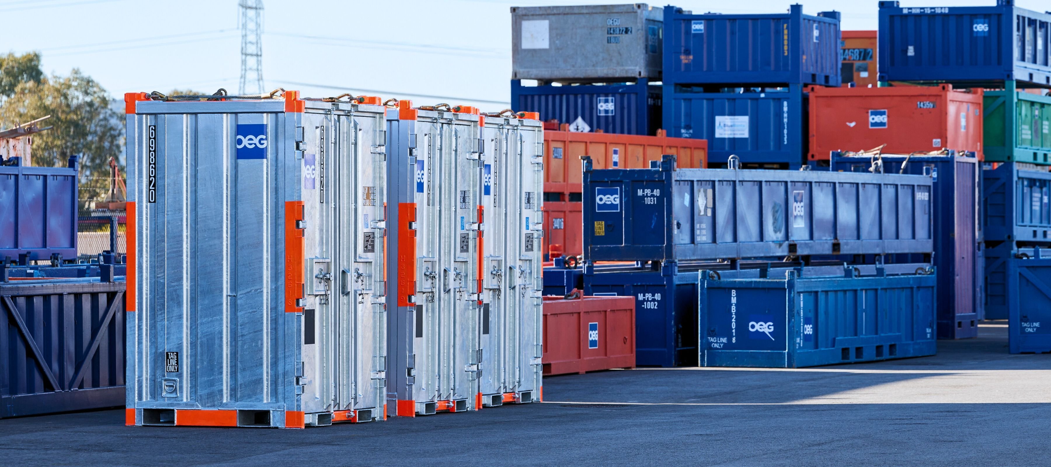 Offshore containers in OEGs Perth, Australia yard