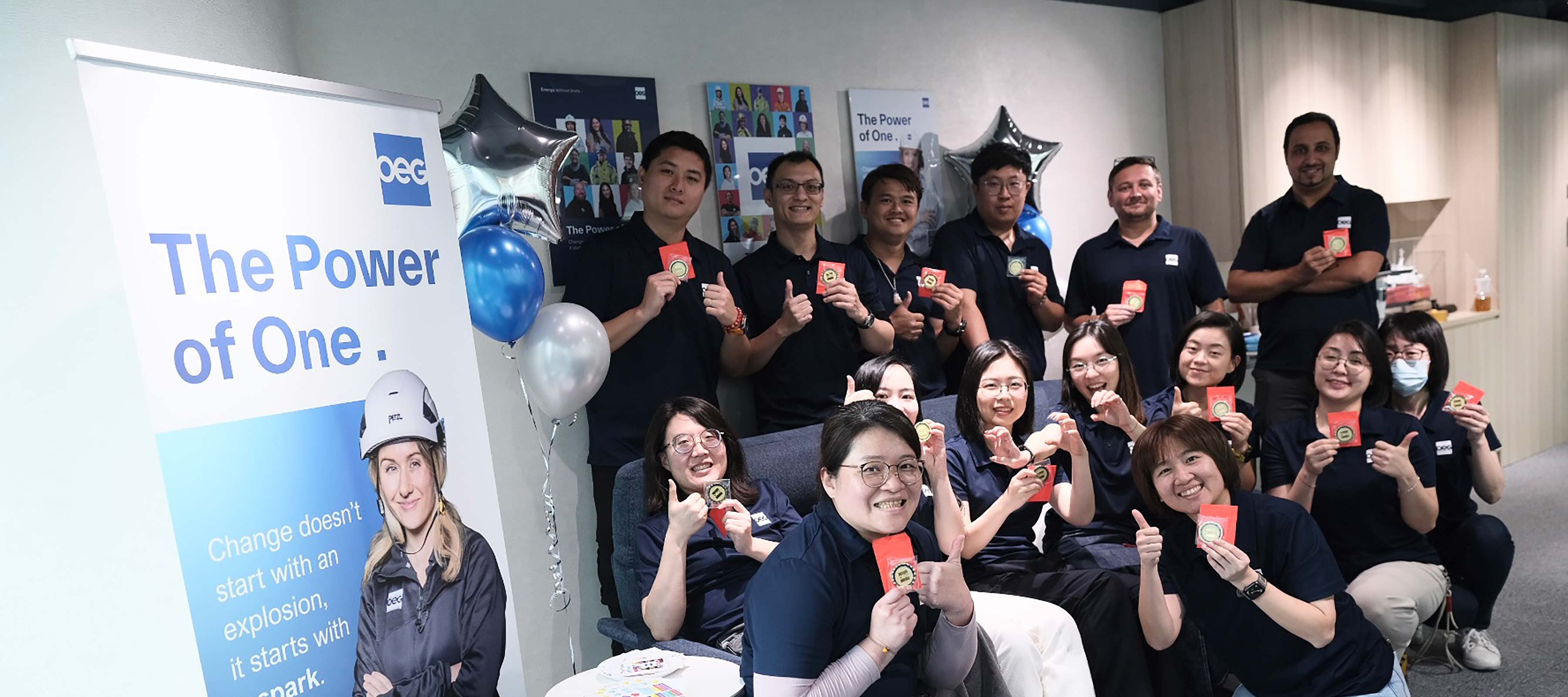 OEG team in Taiwan celebrating.