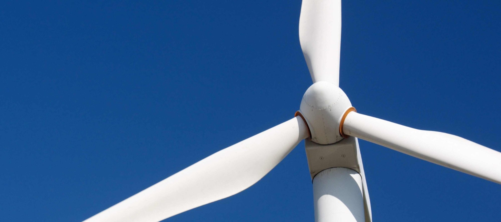 Wind turbine with blue sky