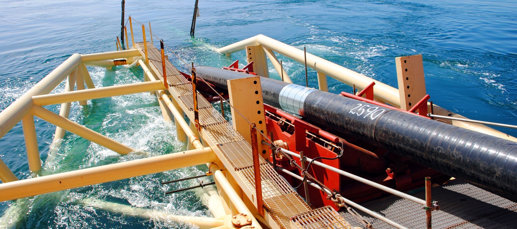 Close up of Subsea cables out at sea
