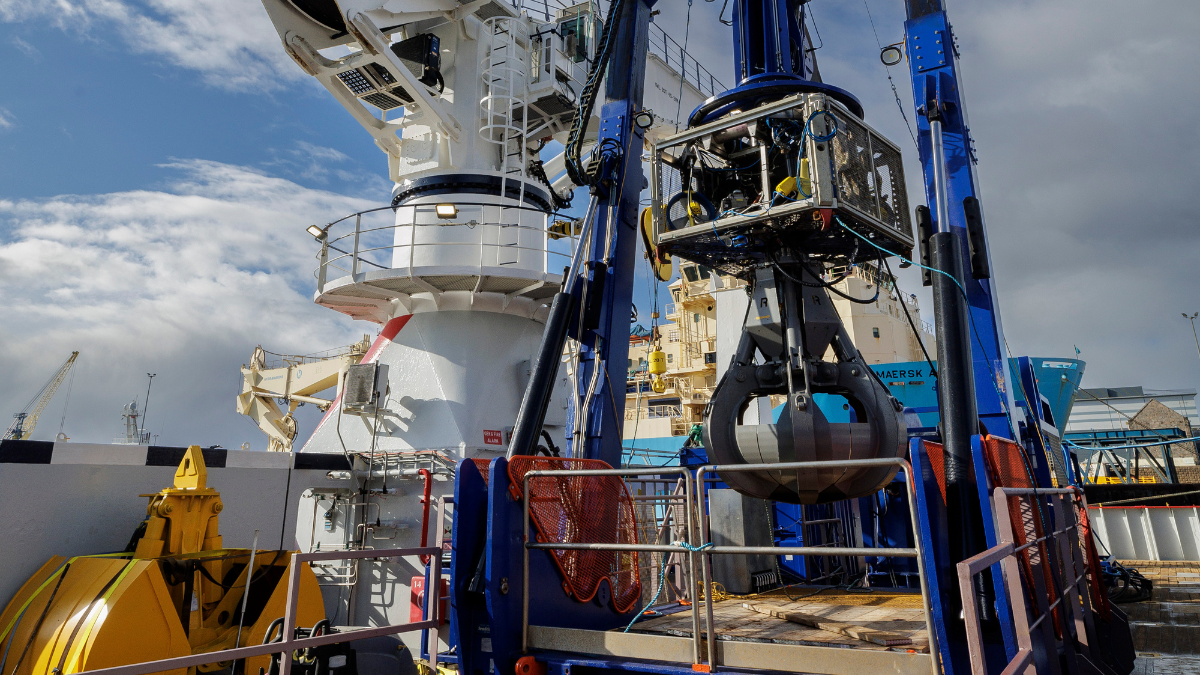 The SMT-ROV boulder clearance tool onboard the project vessel