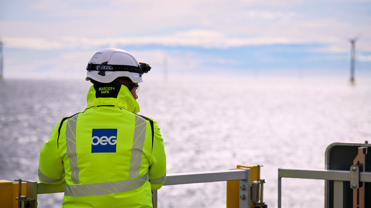 Offshore wind worker at sea