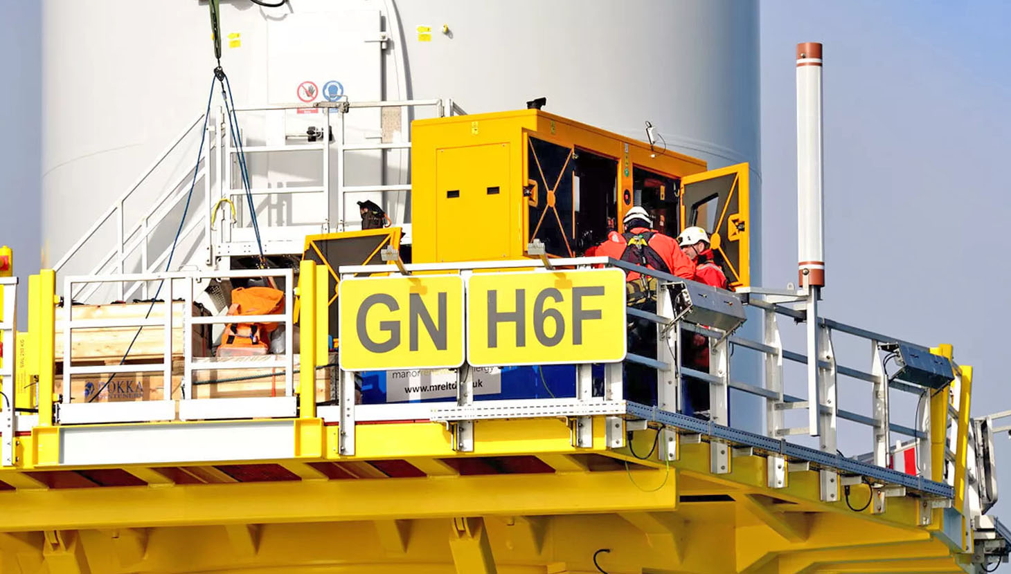 Close up of wind turbine work