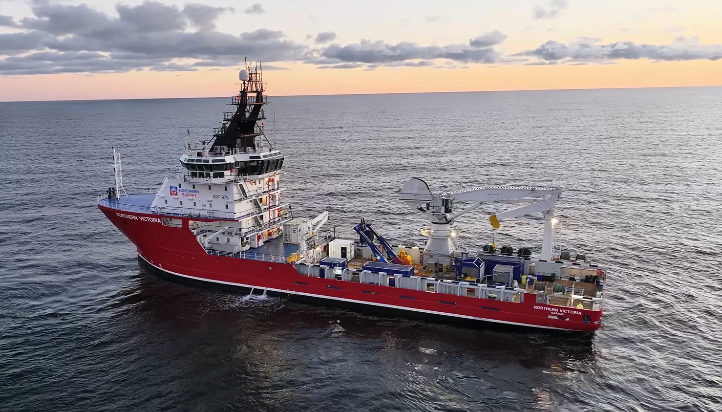 The Northern Victoria offshore support vessel during operations on Baltic Power offshore wind farm