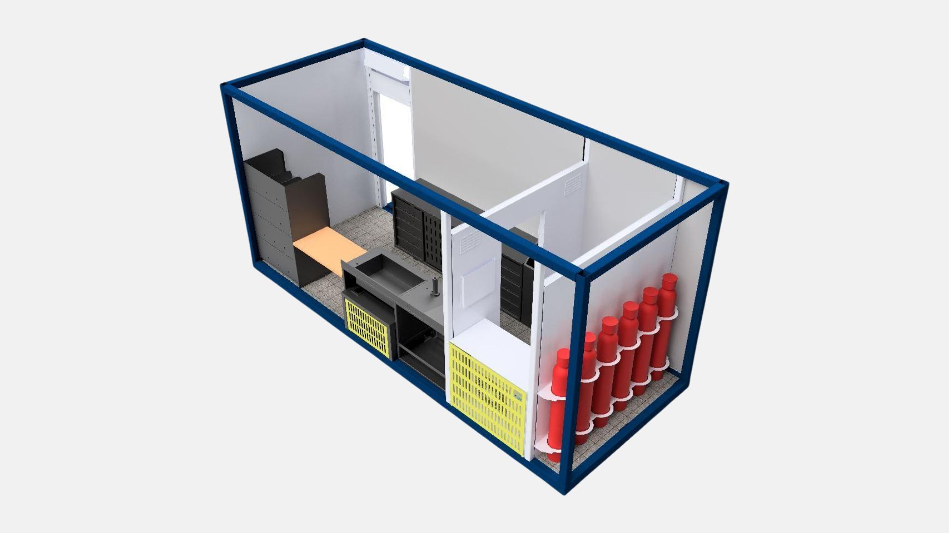 Gas lift lab back isometric illustration