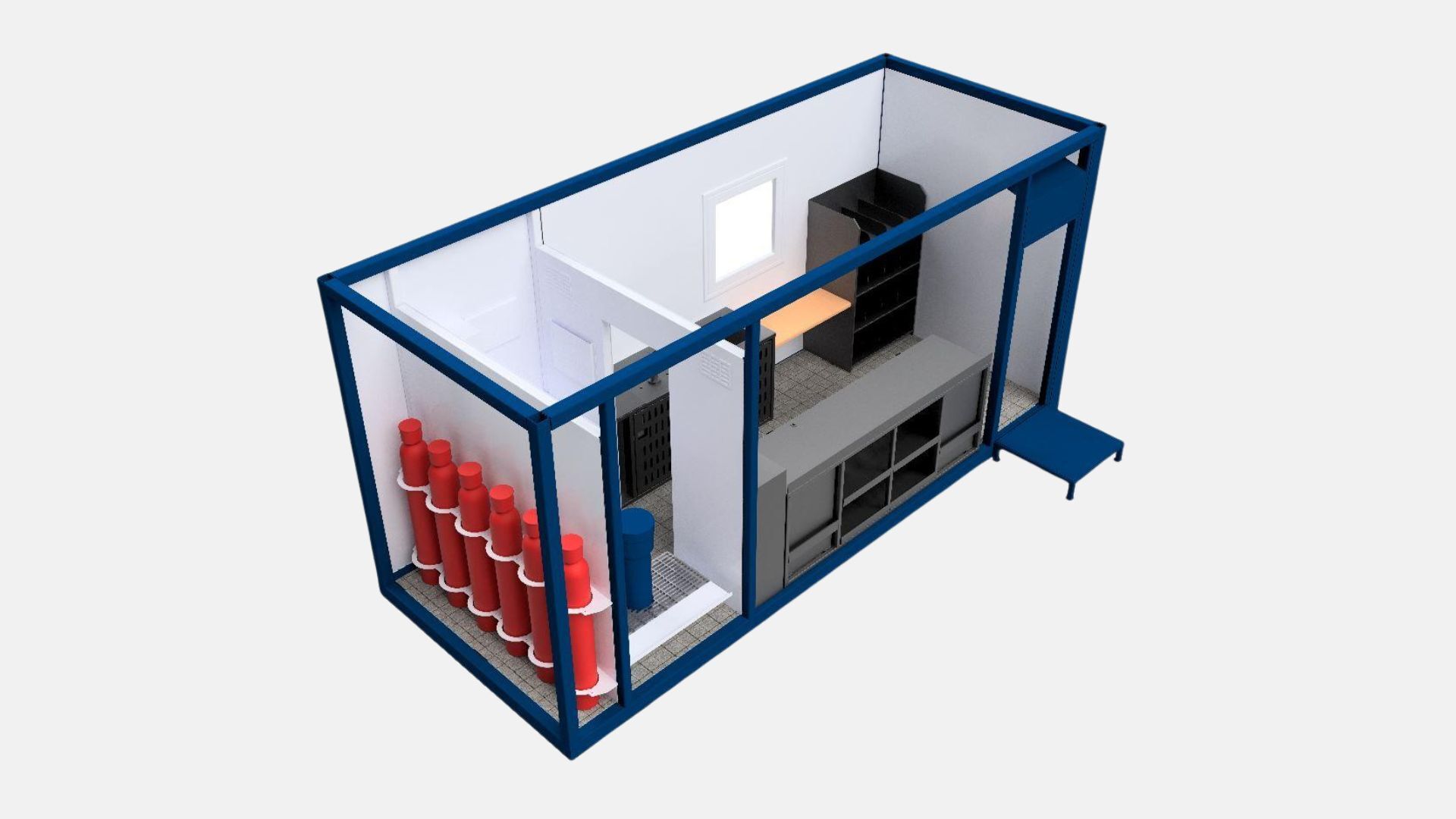 Gas lift lab front isometric illustration